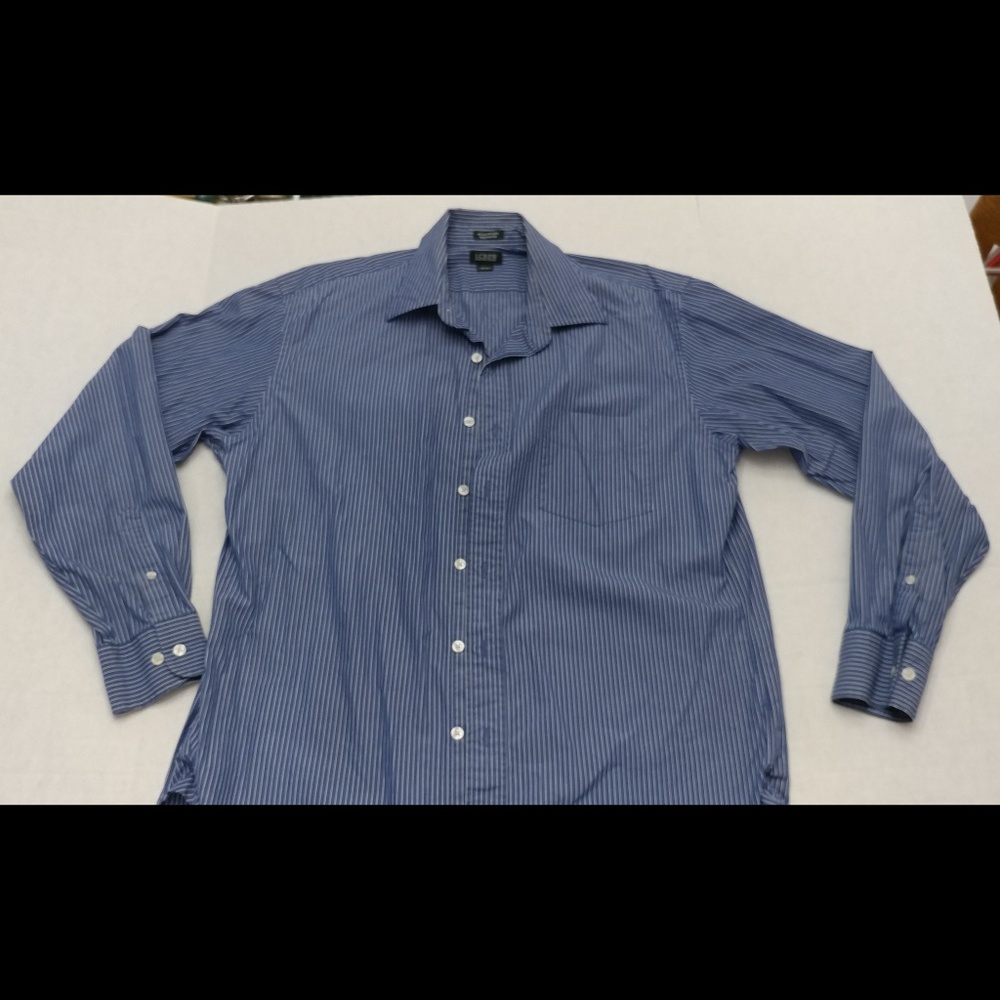 J Crew Pinstripe Button Up Dress shirt L